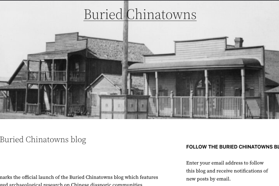 Screenshot of Buried Chinatowns homepage